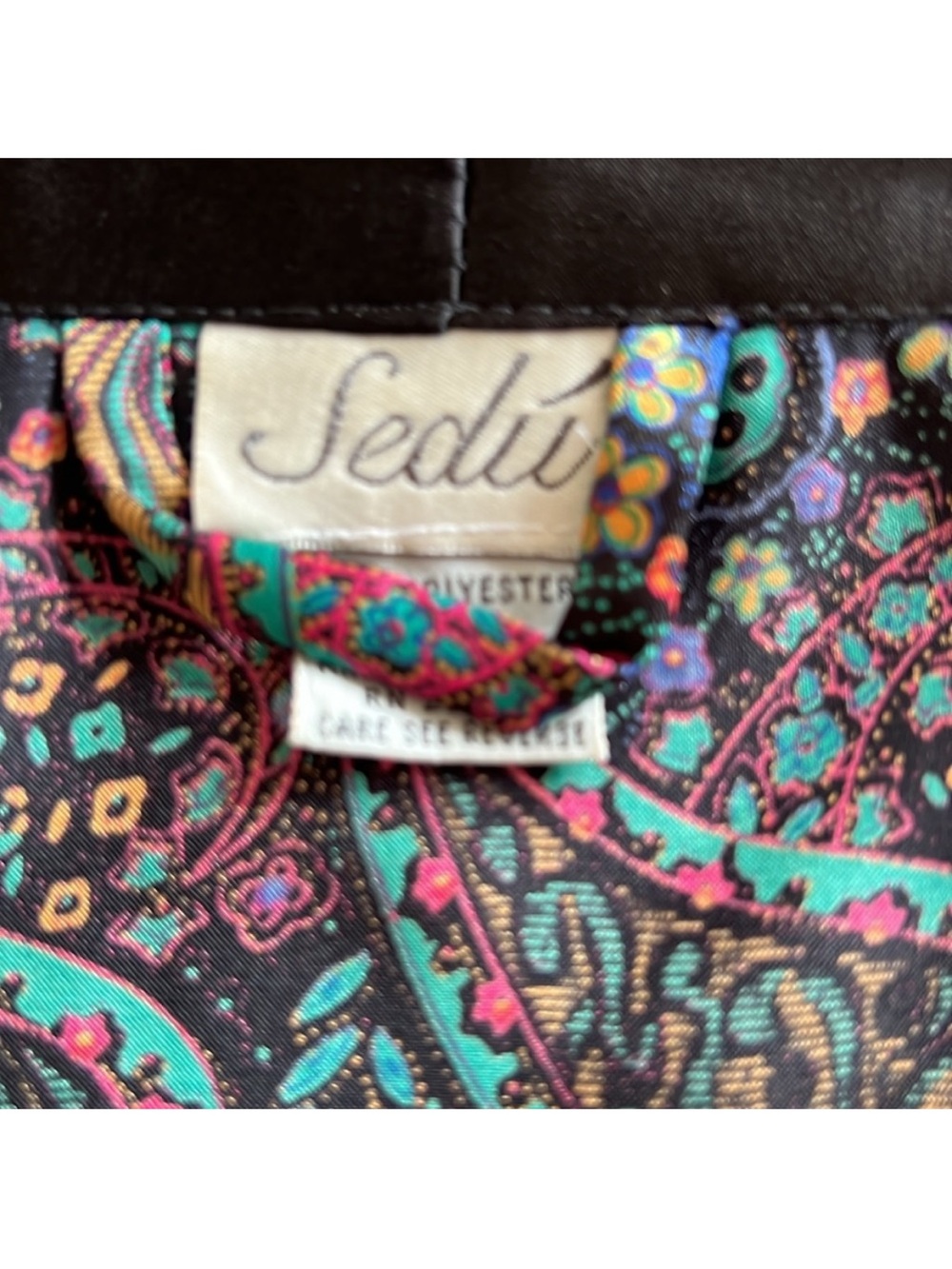 Sedu Paisley Kimono Robe - Black Multicolor - Picture 5 of 5